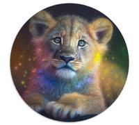 Puzzle Lion Fantastique 1000 pièces pour Adultes, Puzzle Rond en Carton pour Adolescents et Famille, Cadeau de Noël idéal (1000 pièces, 67,5x67,5cm)