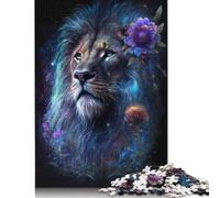 Puzzle Lion Fleur de l'espace pour Adultes, Assemblage Parfait, Puzzles Cool pour Adultes Ados, Cadeau de Noël 1000 pièces (75x50cm)