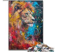 Puzzle Lion Graffiti 1000 pièces pour Adultes et Adolescents, Jouets éducatifs, Jeux Anti-Stress, Cadeaux d'anniversaire Uniques (50x75cm)