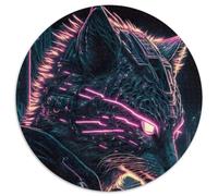 Puzzle Lion Humain pour Adultes 1000 Pièces Puzzle Rond 1000 Pièces Activité Familiale, Casse-tête, Décoration Intérieure, Cadeau de Vacances (67,5x67,5cm)