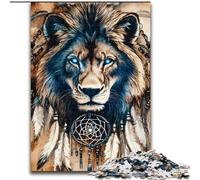 Puzzle Lion Indien pour Adolescents 1000 pièces, Anti-Stress, Vacances à la Maison, Interaction Parent-Enfant (Taille 50x75cm)