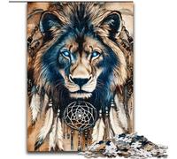 Puzzle Lion Indien pour Adultes 1000 pièces, Anti-Stress, Difficile à réaliser, pour la décoration de la Maison (14 Ans et Plus) (Taille 26x38cm)