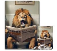 Puzzle Lion lisant Un Journal 1000 pièces pour Adultes, activités Amusantes à la Maison, Cadeau d'anniversaire, Cadeau de Voyage 26x38cm/10,23x14,96 Pouces