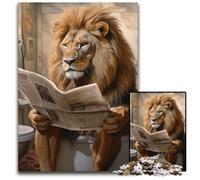 Puzzle Lion lisant Un Journal 1000 pièces pour Adultes, activités Amusantes à la Maison, Cadeau d'anniversaire, Cadeau de Voyage 50x75cm/19,68x29,52 Pouces