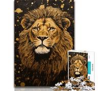 Puzzle Lion Majestueux 1000 Pièces pour Adultes et Adolescents, Jeu Familial Anti-Stress, Défi Difficile, Cadeaux Secrets du Père Noël 38x26cm