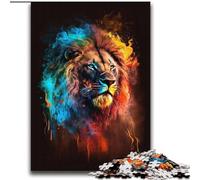 Puzzle Lion Néon 2000 pièces, Jeu éducatif, défi, Cadeau d'anniversaire, décoration Murale (70x100cm)