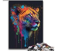 Puzzle Lion Néon Art pour Adolescents, 2000 pièces, Anti-Stress, pour Passer Un Bon Moment, Interaction Parent-Enfant (70x100cm)