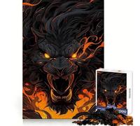 Puzzle Lion Noir en Mode Bestial pour Adultes, 1000 pièces, Exercice Mental, Passe-Temps agréable, Cadeau Festif (38x52cm)