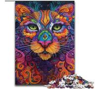 Puzzle Lion psychédélique 1000 pièces pour Adultes et Adolescents, à partir de 14 Ans, Jeux Amusants, activités à la Maison, Cadeaux d'anniversaire, Cadeaux de Voyage 26x38cm