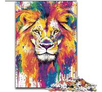 Puzzle Lion psychédélique pour Adultes 1000 pièces, adapté aux Personnes de 14 Ans et Plus Idées Cadeaux de décoration intérieure (26x38cm)