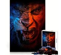Puzzle Lion Rouge et Bleu pour Adultes, 1000 Pièces, Casse-tête, Loisirs la Maison, Image Assembler, Cadeau d'anniversaire (38x52cm)
