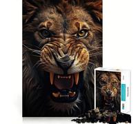Puzzle Lion Rugissant 1000 Pièces Adultes Jeu de Réflexion Intelligent Activité à la Maison Découpe Lisse Surprise de Noël (50x75cm)