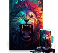 Puzzle Lion Rugissant 1000 Pièces pour Adolescents Stimule la Mémoire, Calme et Évasion Assemblage Surprise Chaleureuse (50x75cm)