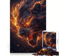 Puzzle Lion Rugissant de Feu 1000 Pièces pour Adolescents Stimule la mémoire Loisirs et détente Bords Lisses Liste de souhaits du Père Noël (50x75cm)