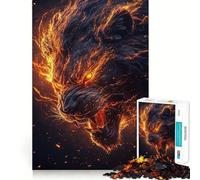 Puzzle Lion Rugissant de Feu 1000 Pièces pour Adolescents Stimule la mémoire Loisirs et détente Bords Lisses Liste de souhaits du Père Noël (50x75cm)
