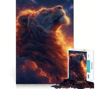 Puzzle Lion Rugissant Néon pour Adultes 1000 Pièces Jeu Intelligent Jeu d'Intérieur Découpe Net Cadeau Parfait (38x52cm)