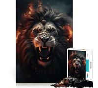 Puzzle Lion Rugissant pour Adolescents 1000 Pièces Jeu de Détente et de Réflexion Découpe Précise Cadeau Festif (38x52cm)