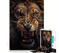 Puzzle Lion Rugissant pour Adolescents 1000 Pièces Stimule la Mémoire Détend et Amusant Découpe Premium Cadeau Élégant (38x52cm)