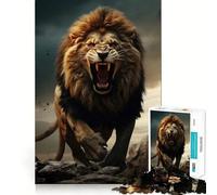 Puzzle Lion Rugissant pour Adultes 1000 Pièces Stimule la Mémoire Jeu de Collection Image Assembler (50x75cm)