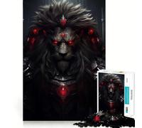 Puzzle Lion Sauvage en Colère 1000 pièces Jeu de Concentration mentale Conception sans Espace Défi cérébral interactif pour la Maison (38x52cm)