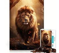 Puzzle Lion Sauvage Robuste 1000 Pièces pour Adultes Jeu de Réflexion et de Soulagement du Stress Design Élégant Cadeau 50x75cm