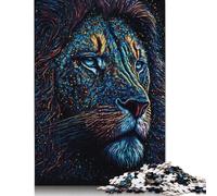 Puzzle Lion Splash Paint 1000 pièces pour Adultes, Puzzles en Bois, Exercice cérébral, Jeu de défi, Divertissement, Cadeaux, activité familiale (75 x 50 cm)