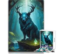 Puzzle Lion Vert Feu 1000 pièces pour Adolescents:Un Jeu d'apprentissage ludique et Stimulant, idéal comme Cadeau de Noël ou d'anniversaire Dimensions:38x52cm