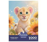 Puzzle Lionceau 1000 Pièces pour Adultes Et Enfants, Jeu-éducatif, Casse-tête Champ de Tournesols, Décoration Intérieure, Cadeau Enfant 70x50cm/1000pcs