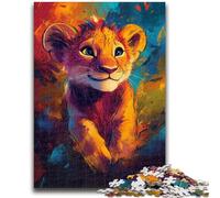 Puzzle Lionceau pour Adultes 1000 pièces, Anti-Stress, Vacances à la Maison, Passe-Temps, Amour Entre Couples, 50x75cm