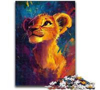 Puzzle Lionceau pour Adultes 1000 pièces, Anti-Stress, Vacances à la Maison, Passe-Temps, Amour Entre Couples, 26x38cm