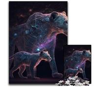 Puzzle Lionne Nuits étoilées 1000 pièces, Puzzle Difficile pour Adultes et Adolescents, soirée de Jeux en Famille, idée Cadeau stimulante pour Le Cerveau 50 x 75 cm