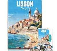 Puzzle Lisbonne Portugal pour Adultes, Jeu éducatif, défi, idéal comme Cadeau pour Toute la Famille 38x26cm