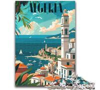 Puzzle Littoral Algérien pour Adolescents 1000 pièces, activité familiale avec Affiche et fiche de Questions (14 Ans et Plus) (50x75cm)