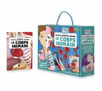 Puzzle & livre - voyagez découvrez explorez le corps humain bleu TU