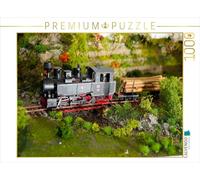 Puzzle · Locomotive à Vapeur Devant Le Train de Bois | Maquette représentant un chemin de fer forestier à vapeur · 1000 pièces · Format assemblé 64 × 48 cm · CALVENDO Puzzle