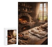 Puzzle Loisir Rustic Bakery Scene with Fresh Dough pour Adultes, 300 PCS, comme Loisir Apaisant pour Les Passionnés, pour des Instants Apaisants