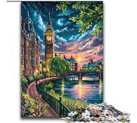 Puzzle Londres la Nuit 2000 pièces pour Adolescents, Jeu Stimulant et éducatif en Famille pour Anniversaire et Noël (70x100cm)