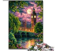 Puzzle Londres la Nuit pour Adolescents, 1000 pièces, Jeu Stimulant et éducatif en Famille pour Anniversaire et Noël (50x75cm)