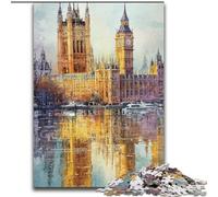 Puzzle Londres Paris Big Ben 1000 pièces pour Adolescents, activité familiale Amusante à la Maison, Cadeau d'anniversaire, Cadeau de Voyage (26x38cm)