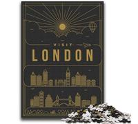 Puzzle Londres Royaume-Uni pour Adolescents, 1 000 pièces, Jeux Amusants en Famille, idéal comme Cadeau pour Toute la Famille (38x52cm)
