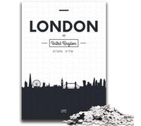 Puzzle Londres Royaume-Uni pour Adultes 1000 pièces, Jeu de réflexion, décoration Murale, Cadeaux d'anniversaire et de Noël Uniques (38x52cm)