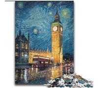 Puzzle Londres sous Le Ciel Nocturne 2000 pièces pour Adolescents, Jeu Stimulant et Jeu Familial, Cadeau d'anniversaire, décoration Murale (70x100cm)