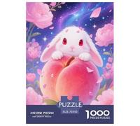 Puzzle Lop Lapin 1000 Pièces en Carton pour Adultes Jeu D’activité Intérieure Puzzle Lapin Bélier Pêche Cadeau Famille Décoration Intérieure 70x50cm/1000pcs