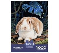 Puzzle Lop Lapin 1000 Pièces en Carton pour Adultes Jeu ÉduChatif Jeu De Défi Puzzles Lapin Bélier Jungle Cadeau Famille Décoration Intérieure 38x26cm/1000pcs