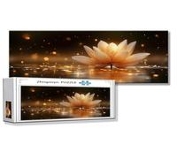 Puzzle Lotus 900 Pieces Fleur Puzzle Adultes 87 x 34 cm DIY Difficile Classiques Jigsaw Panoramique, Adulte Jeu éducatif, Bois Jigsaw Art Impossible Famille Challenge, Cadeau pour Homme et Femme N-4