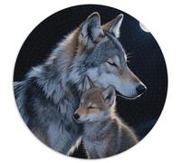Puzzle Loup 1000 Pièces en Carton pour Adultes Enfants Jeu D'Intelligence Casse-tête Loup et Petit Cadeau Anniversaire Home Decor 1000pcs (67.5x67.5cm)