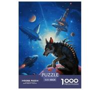 Puzzle Loup 1000 Pièces en Carton pour Adultes Enfants Jeu D'Intelligence Puzzle Loup Espace Extérieur Cadeau Original Décoration Intérieure 38x26cm/1000pcs