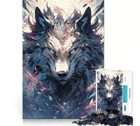 Puzzle Loup 1000 Pièces Jeu de Réflexion Créatif Découpe Nette et Pièces Robustes Idéal pour Les Voyages (50x75cm)