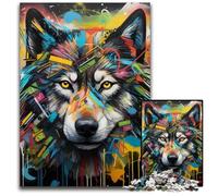 Puzzle Loup 1000 pièces, Puzzle pour Adultes, activité familiale, décoration d'intérieur, Cadeau de Vacances, 26x38cm / 10,23x14,96 Pouces