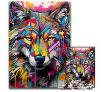 Puzzle Loup 1000 pièces, Puzzle pour Adultes, activité familiale, décoration d'intérieur, Cadeau de Vacances, 26x38cm / 10,23x14,96 Pouces